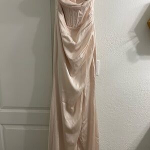 Birdy Grey Champange Matt Satin Gown